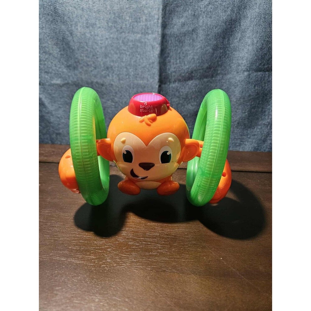 Bright Starts Roll & Glow Monkey | Musical Light Up Crawl Toy | Tummy Time Toy - Picture 11 of 16